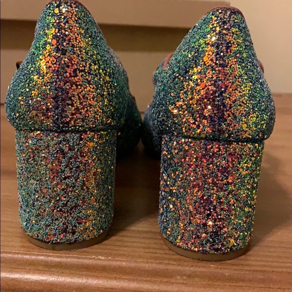 Madewell Multicolor Glitter Mary Jane Block Heel Pumps - Picture 7 of 8